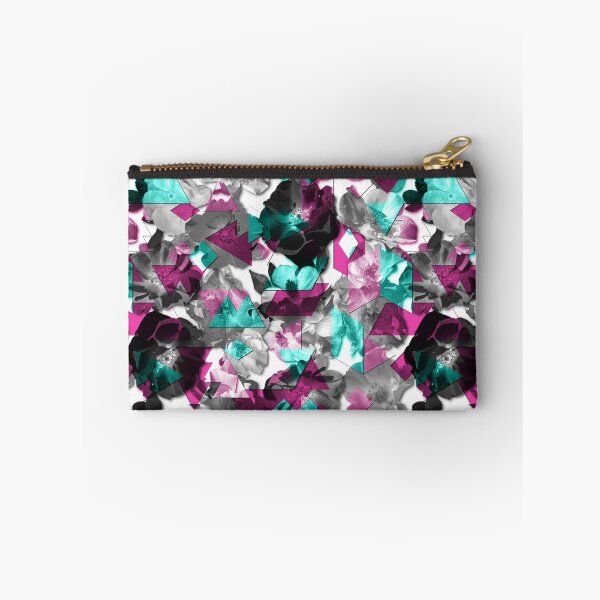 Item preview, Modern Fragmented Pattern - Large Roses - Pink Blue designed and sold by WickedRefined - Nicole Demereckis.