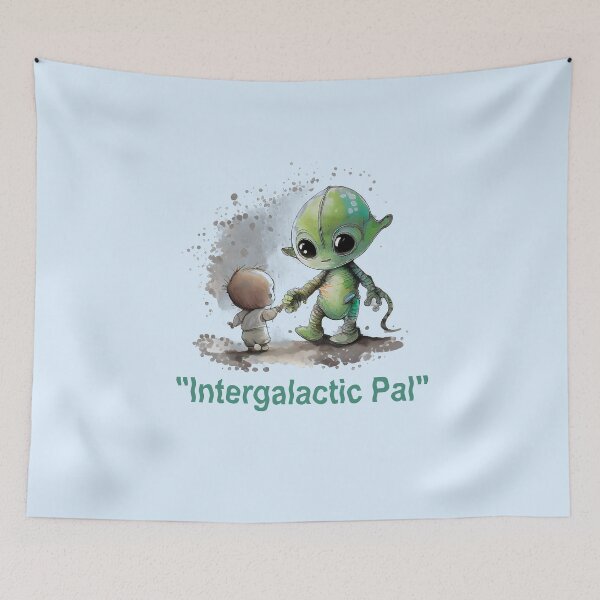 Item preview, "Galactic friends" Artificial Intelligence Funny Cute Cartoon for gifts designed and sold by The Commitment.