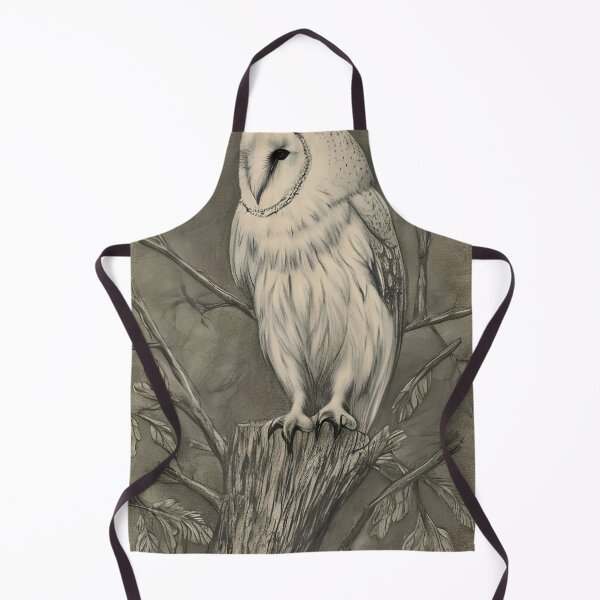Item preview, Black & White Sketch of a Barn Owl on a tree stump designed and sold by The-Hist-Image.