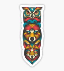 Forest Animals Totem Sticker