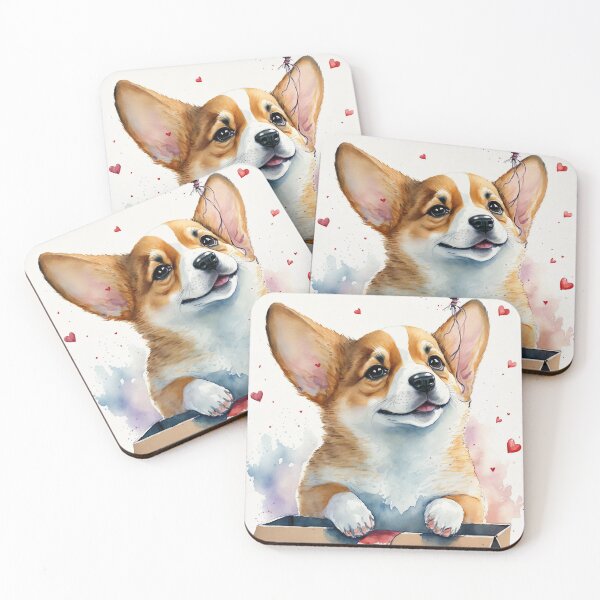 Item preview, Corgi with Hearts designed and sold by ChillaStudio.