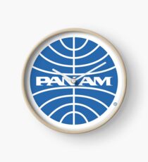 Pan Am Tshirt - Defunct Airline Company Logo - Airline Memorabilia - Retro Company Logo - Retro Tshirt Clock