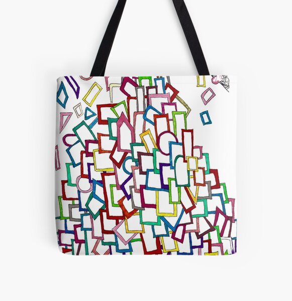 Square Man in Ink All Over Print Tote Bag