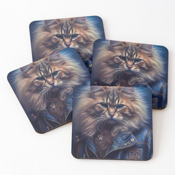 Item preview, Ragamuffin Cat Breed Portrait wears a leather jacket designed and sold by Nalaxation.