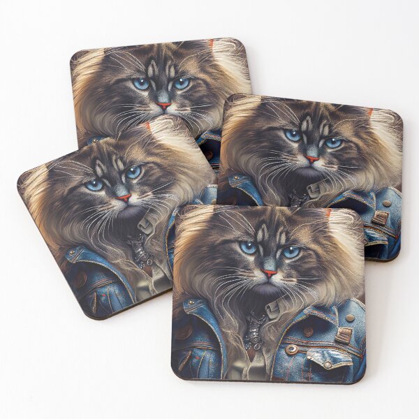 Item preview, Ragdoll Cat Breed Portrait wears a leather jacket designed and sold by Nalaxation.