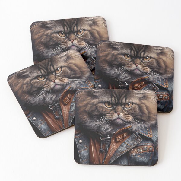 Item preview, Selkirk Rex Cat Breed Portrait wears a leather jacket designed and sold by Nalaxation.