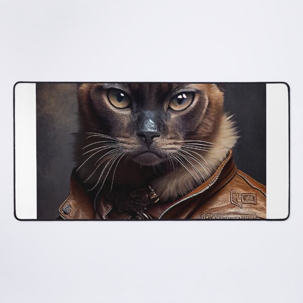 Item preview, Siamese Cat Breed Portrait wears a leather jacket designed and sold by Nalaxation.
