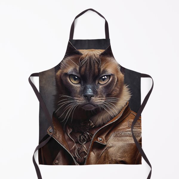 Item preview, Siamese Cat Breed Portrait wears a leather jacket designed and sold by Nalaxation.