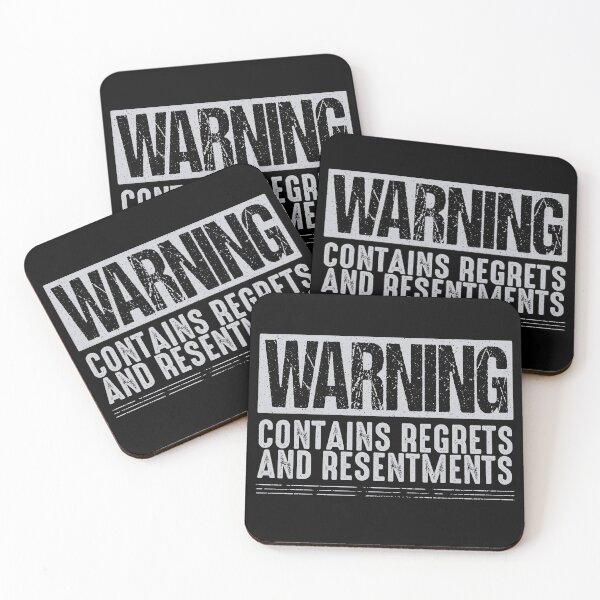 Item preview, Warning Contains Regrets And Resentments | Funny Warning Sign designed and sold by Qudkin.