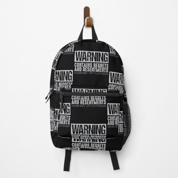 Item preview, Warning Contains Regrets And Resentments | Funny Warning Sign designed and sold by Qudkin.