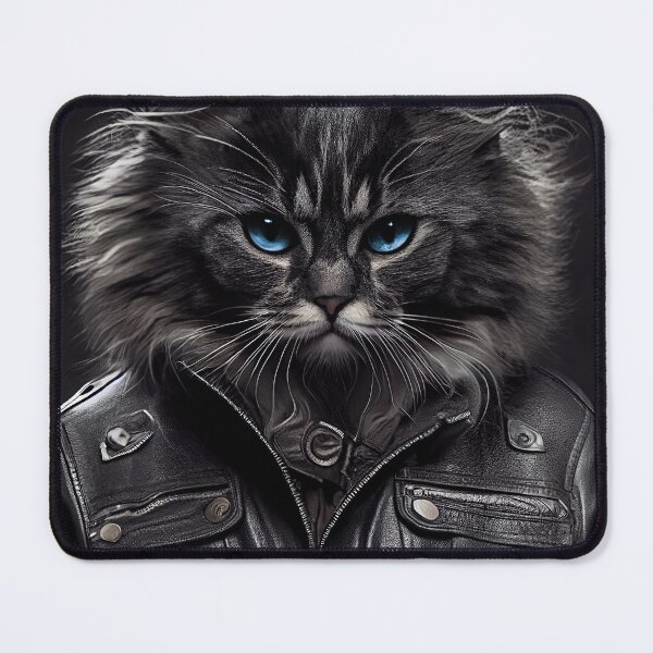 Item preview, Sokoke Cat Breed Portrait wears a leather jacket designed and sold by Nalaxation.