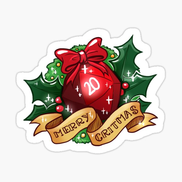 Merry Critmas - Christmas themed Dungeons and Dragons Hand Embroidery Kit  with Pattern and Supplies