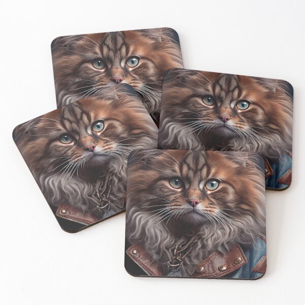 Item preview, Somali Cat Breed Portrait wears a leather jacket designed and sold by Nalaxation.