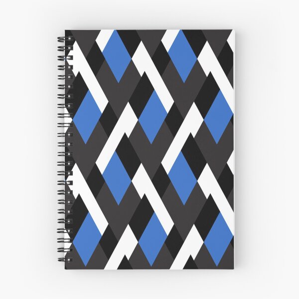 Item preview, mosaic tiles in bright blue, black and white Diamond designed and sold by leen12 Art Designs Prints.