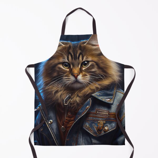Item preview, Siberian Cat Breed Portrait wears a leather jacket designed and sold by Nalaxation.