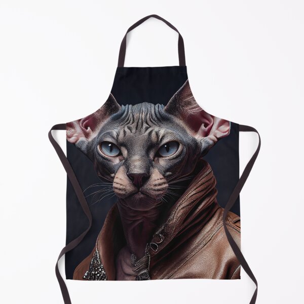 Item preview, Sphynx Cat Breed Portrait wears a leather jacket designed and sold by Nalaxation.