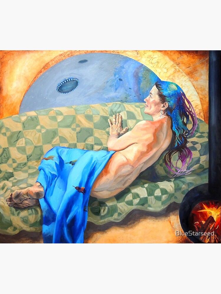 Thumbnail 4 of 4, Metal Print, Welcoming the Golden Age designed and sold by BlueStarseed.