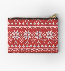 Knitted Christmas pattern in retro style pattern Studio Pouch