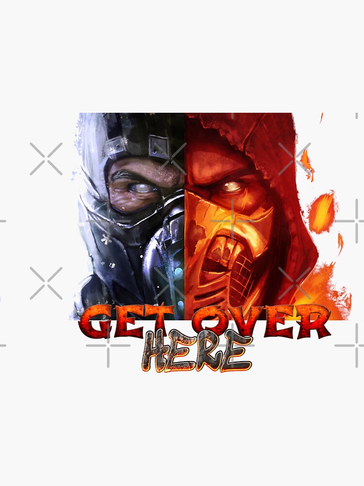 "Get Over Here Scorpion VS Subzero " Sticker for Sale by YousefMarei