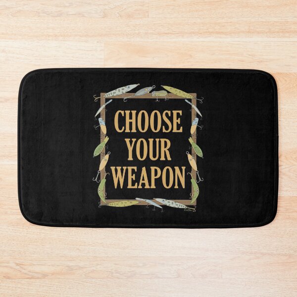 Item preview, Choose Your Weapon - Funny Fishing Lure Design - Fishing Lures Border - Black designed and sold by EcoElsa.