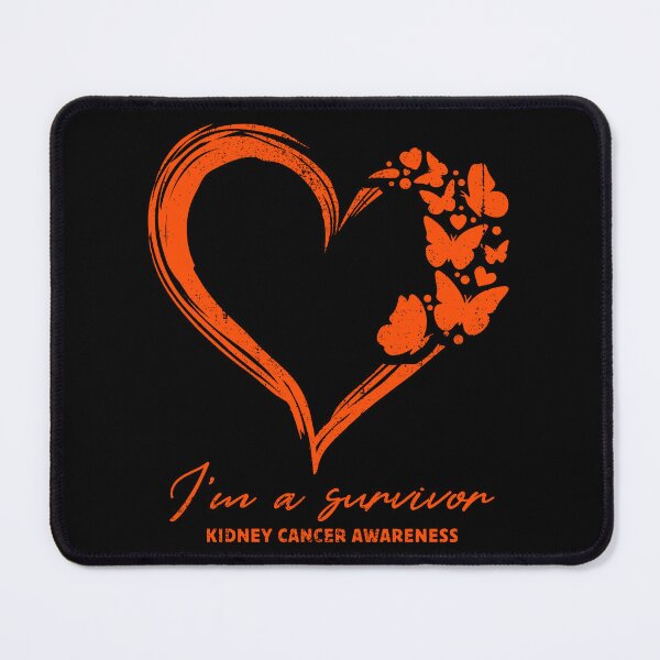 Item preview, Orange Butterfly Heart I'm A Survivor Kidney Cancer Awareness designed and sold by RosannaArt.