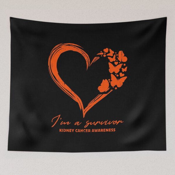 Item preview, Orange Butterfly Heart I'm A Survivor Kidney Cancer Awareness designed and sold by RosannaArt.