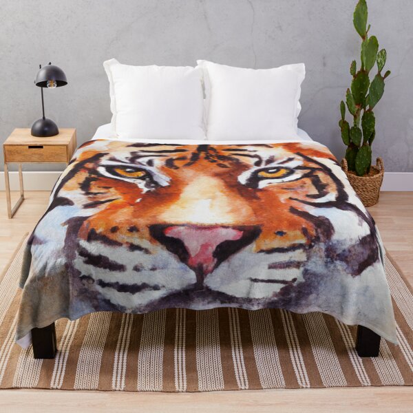 Item preview, Tiger Screen , Fear The Tiger , Watercolor Painting designed and sold by Color-Me-Blue.
