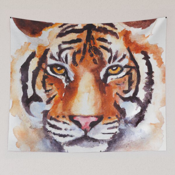 Item preview, Tiger Screen , Fear The Tiger , Watercolor Painting designed and sold by Color-Me-Blue.