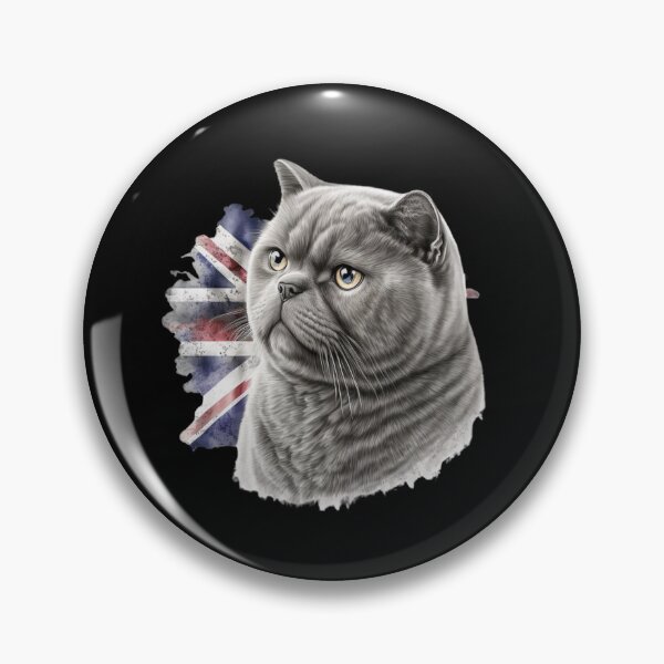 Item preview, British Shorthair Gray Cat With Brown Gold Eye Looking Cute Surrealistic designed and sold by adembulut.