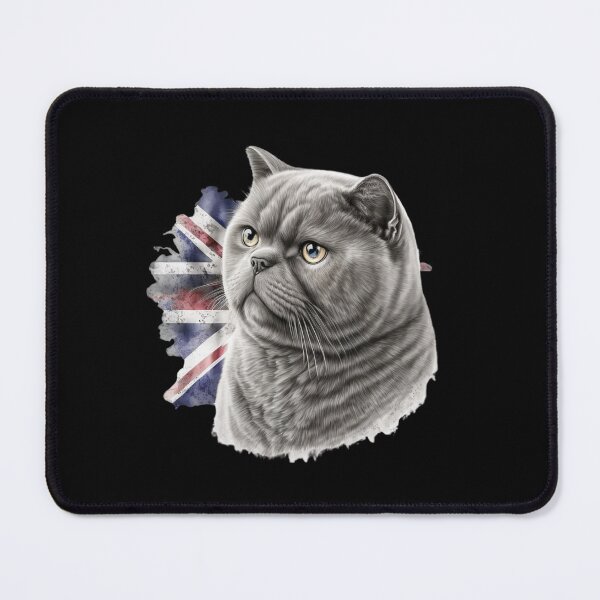 Item preview, British Shorthair Gray Cat With Brown Gold Eye Looking Cute Surrealistic designed and sold by adembulut.