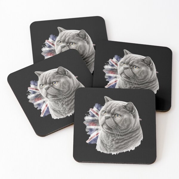 Item preview, British Shorthair Gray Cat With Brown Gold Eye Looking Cute Surrealistic designed and sold by adembulut.