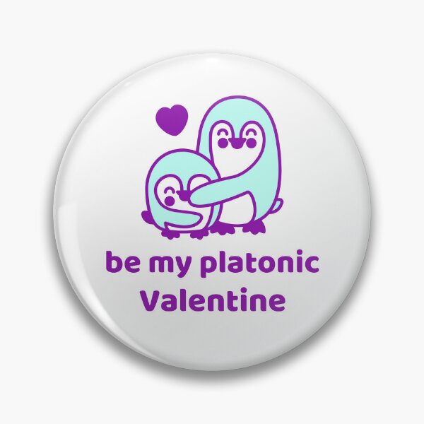 Item preview, Be My Platonic Valentine + Penguins (Purple/Aqua) designed and sold by JoyofFriendship.