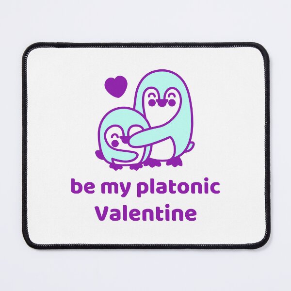 Item preview, Be My Platonic Valentine + Penguins (Purple/Aqua) designed and sold by JoyofFriendship.