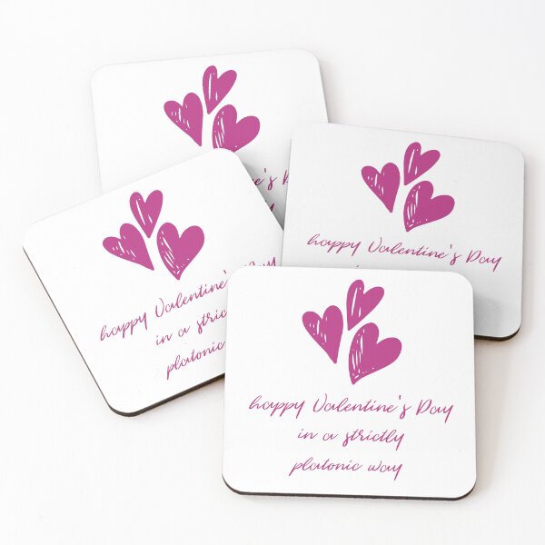 Item preview, Happy Valentine's Day in a Strictly Platonic Way + Hearts (Pink) designed and sold by JoyofFriendship.