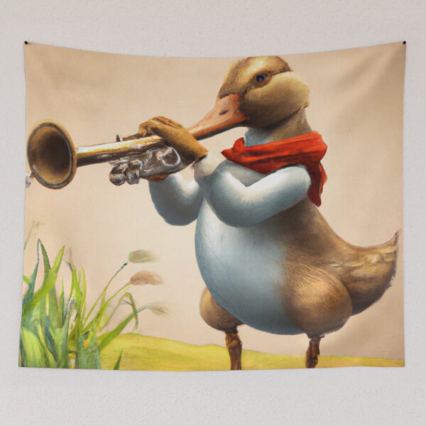 Item preview, Oboe Duck , Duck with Oboe , Oil Painting designed and sold by Color-Me-Blue.
