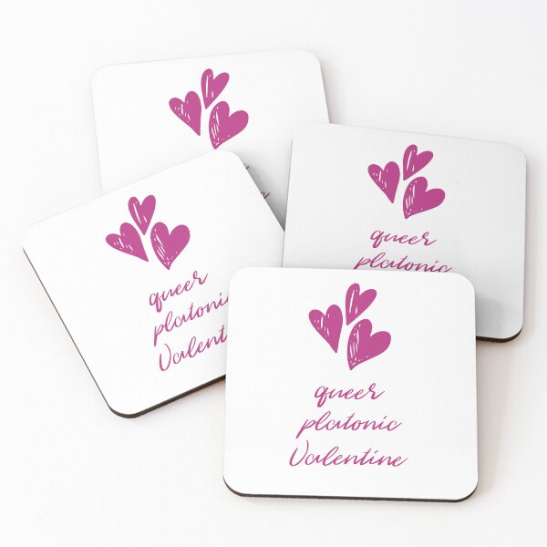 Item preview, Queer Platonic Valentine + Hearts (Pink) designed and sold by JoyofFriendship.