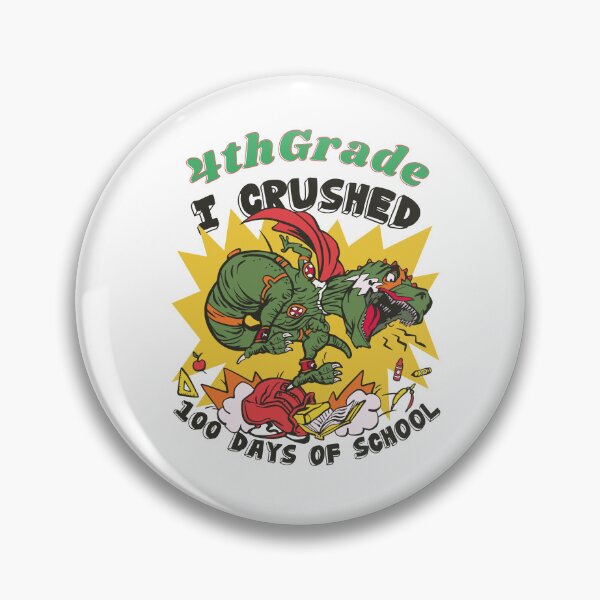 Item preview,  I Crushed 100 Days Of School, 4th Grade T-Rex  On A School Bus designed and sold by GulQari.