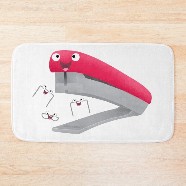 Item preview, Cute happy red stapler cartoon illustration character. designed and sold by FrogFactory.