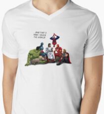 Jesus Superheros Christian T-Shirt Men's V-Neck T-Shirt