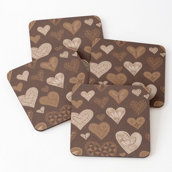 Item preview, Hearts chocolate and coffee designed and sold by AprilAppleArt.