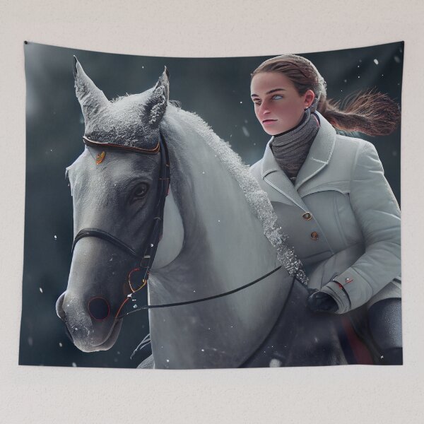 Aperçu de l'œuvre A Winter Equestrian Digital Painting créée et vendue par CodeAndColors.