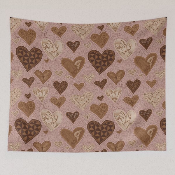 Item preview, Hearts chocolate blush designed and sold by AprilAppleArt.