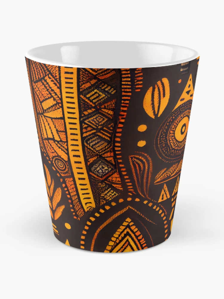 Thumbnail 2 von 4, Kaffeebecher, Rough African Pattern Digital Painting designt und verkauft von CodeAndColors.