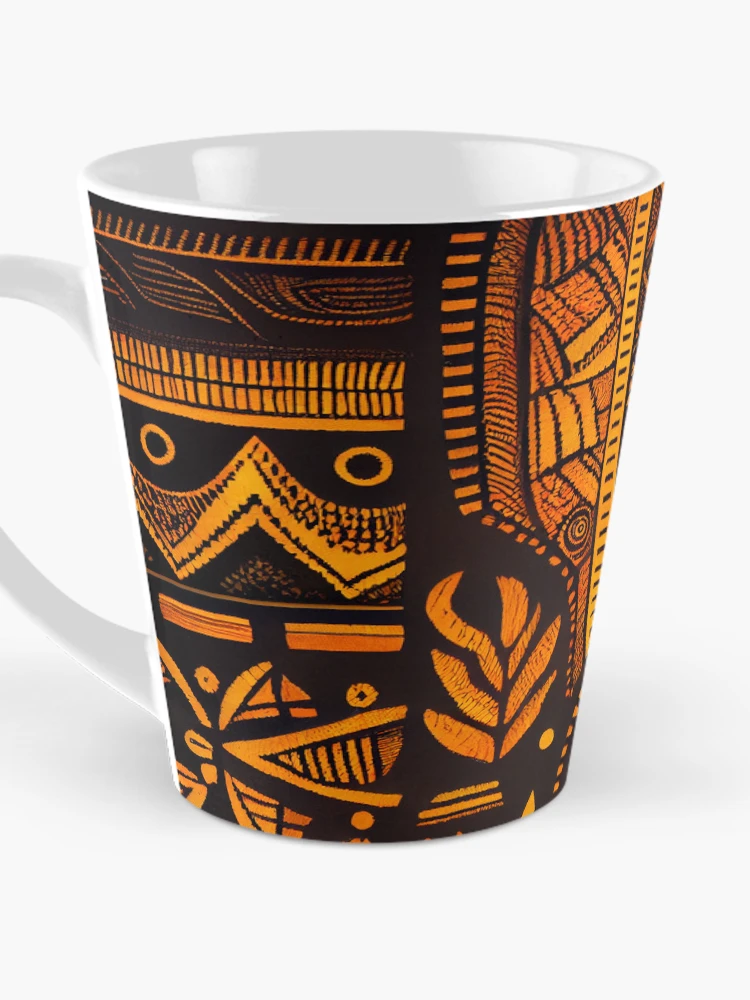 Thumbnail 3 von 4, Kaffeebecher, Rough African Pattern Digital Painting designt und verkauft von CodeAndColors.