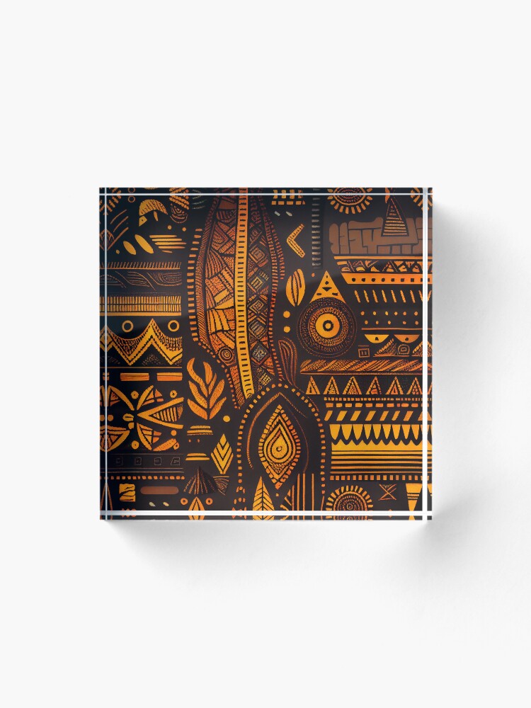 Thumbnail 1 von 5, Acrylblock, Rough African Pattern Digital Painting designt und verkauft von CodeAndColors.