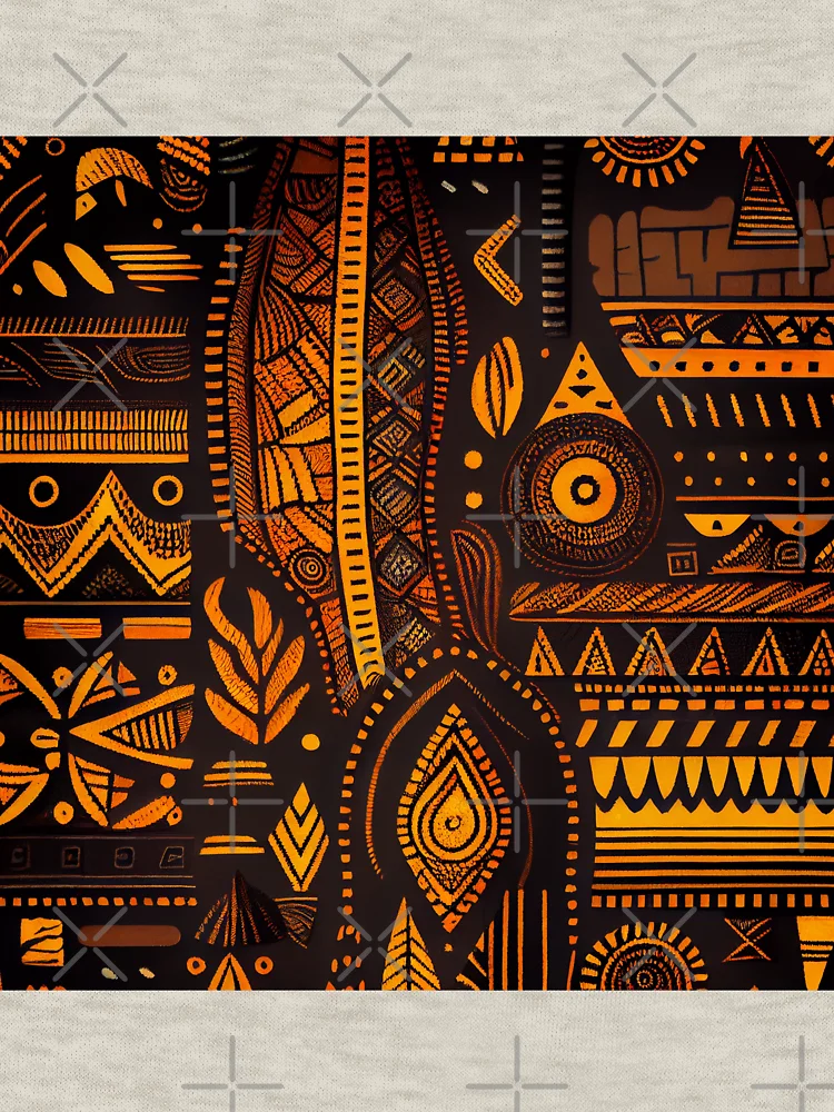 Imagen 6 de 6, Sudadera con capucha y cremallera con la obra Rough African Pattern Digital Painting, diseñada y vendida por CodeAndColors.
