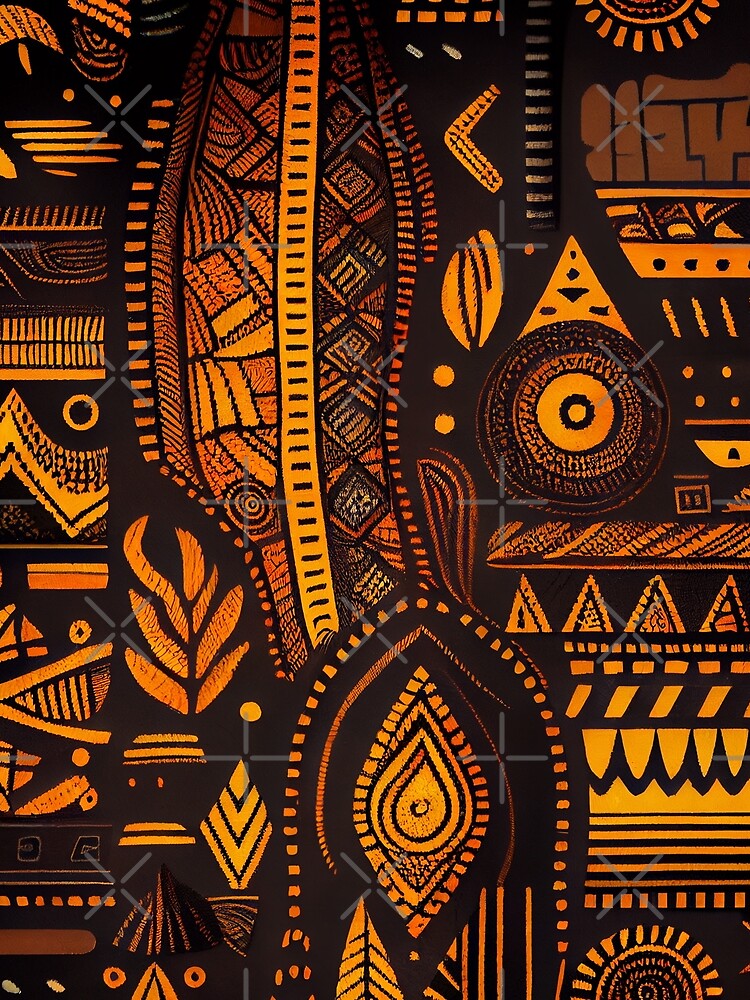 Thumbnail 3 von 3, Tuch, Rough African Pattern Digital Painting designt und verkauft von CodeAndColors.