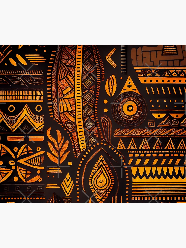 Aperçu 3 sur 3. Tentures avec l'œuvre Rough African Pattern Digital Painting créée et vendue par CodeAndColors.