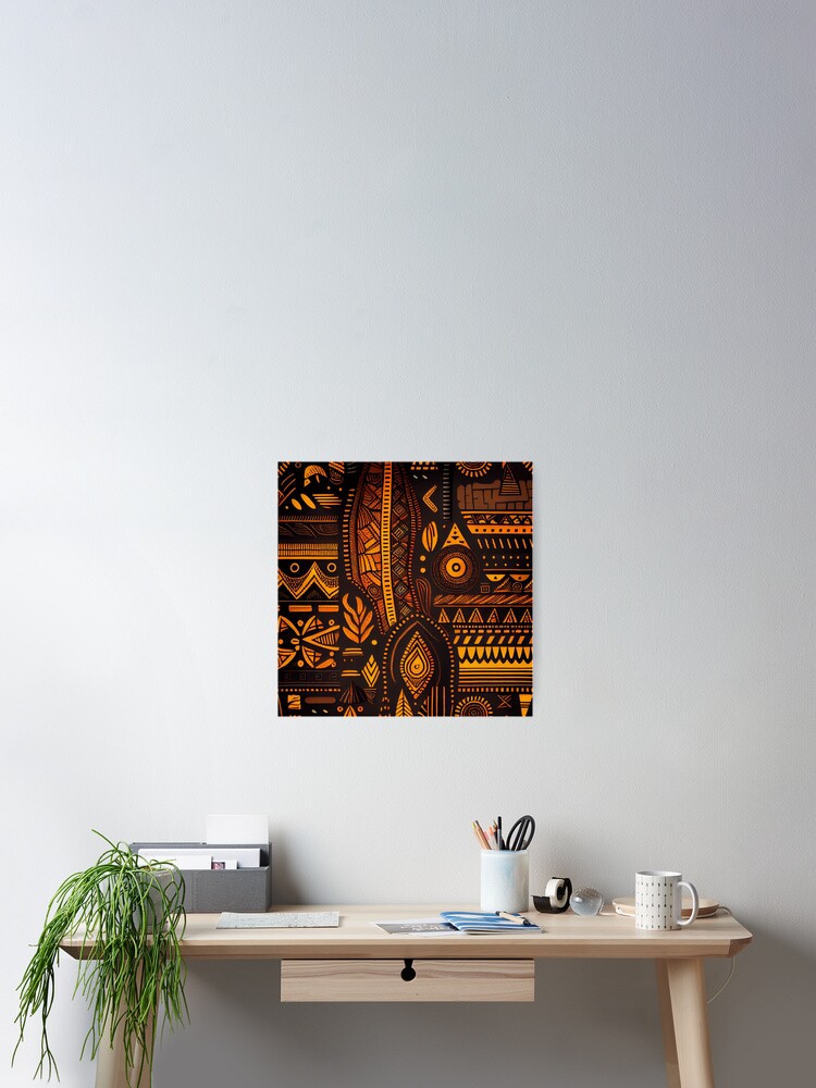 Thumbnail 2 von 3, Poster, Rough African Pattern Digital Painting designt und verkauft von CodeAndColors.