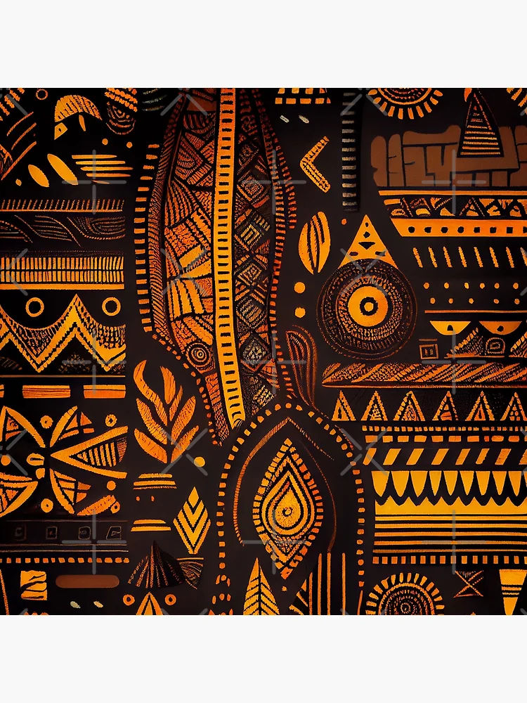 Aperçu 3 sur 3. Poster avec l'œuvre Rough African Pattern Digital Painting créée et vendue par CodeAndColors.
